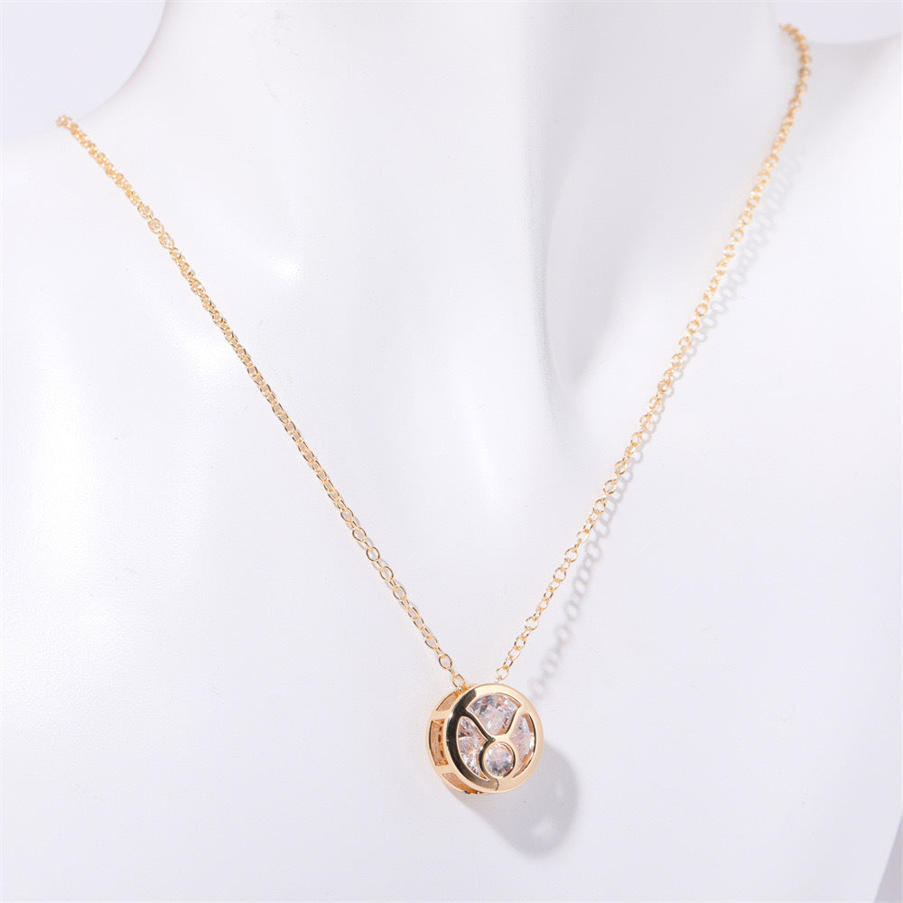 Collier zodiaque à double face en or