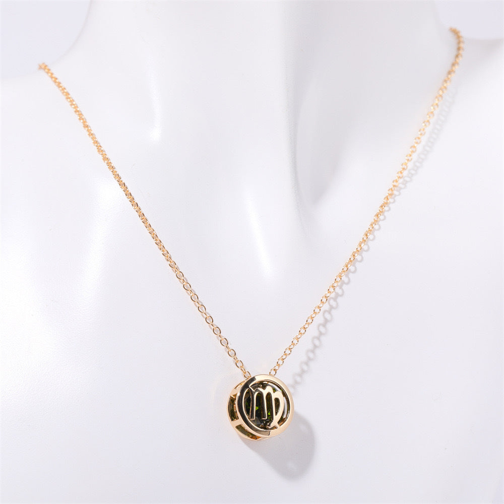 Collier zodiaque à double face en or
