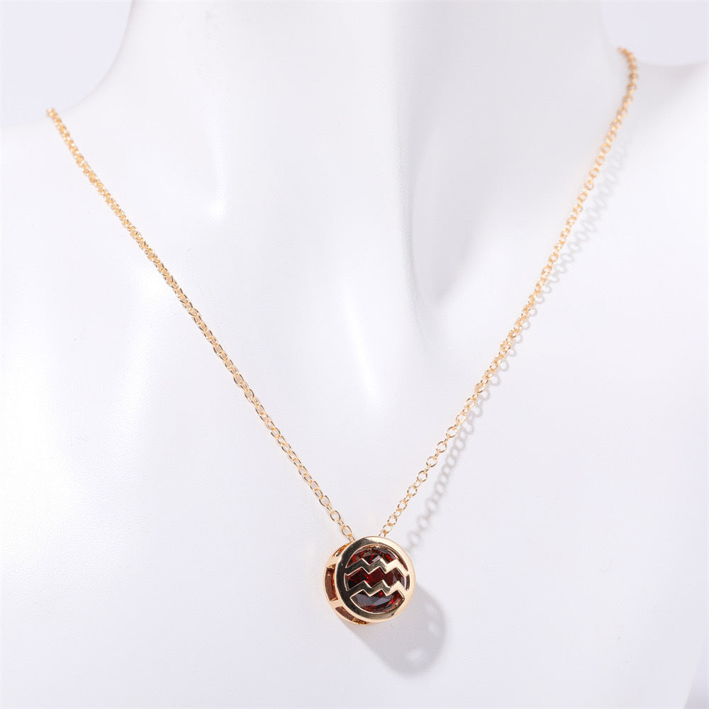 Collier zodiaque à double face en or