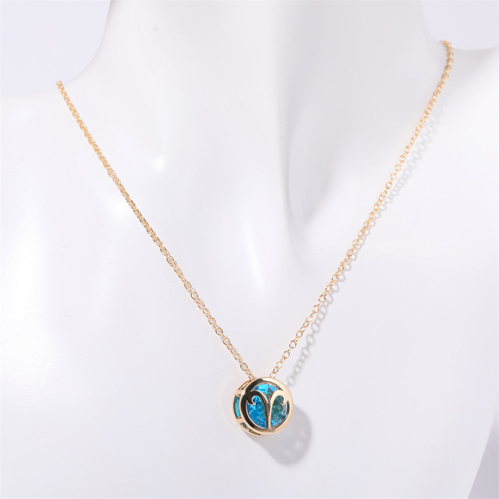 Collier zodiaque à double face en or