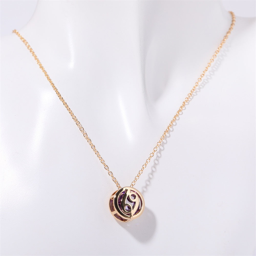 Collier zodiaque à double face en or