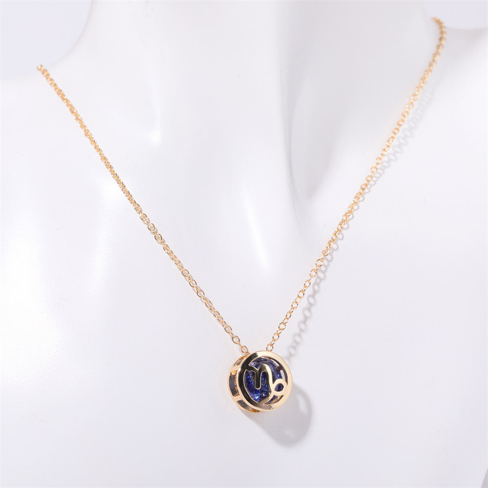 Collier zodiaque à double face en or