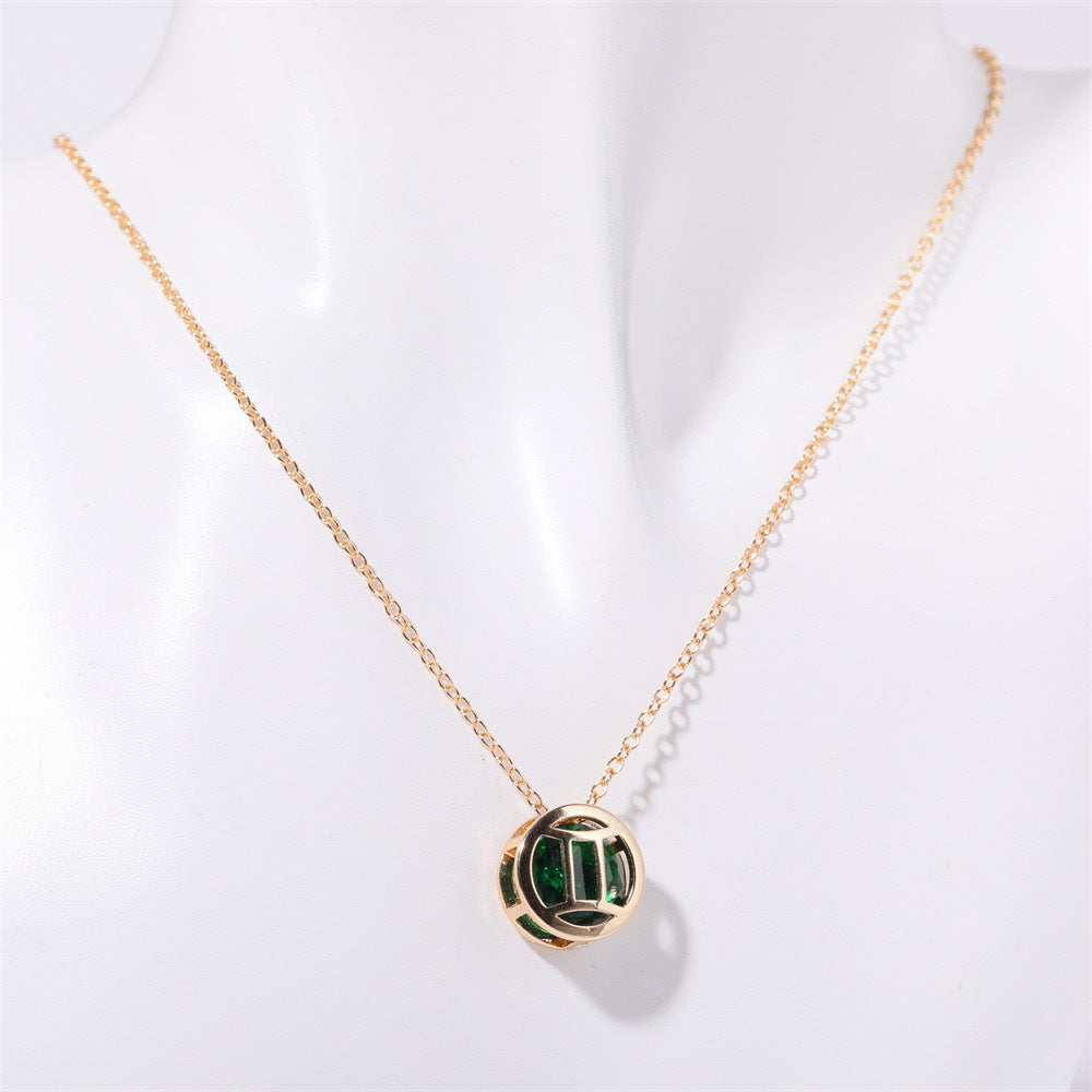 Collier zodiaque à double face en or