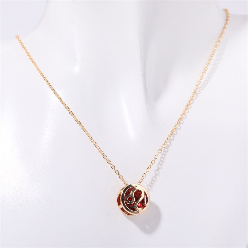 Collier zodiaque à double face en or