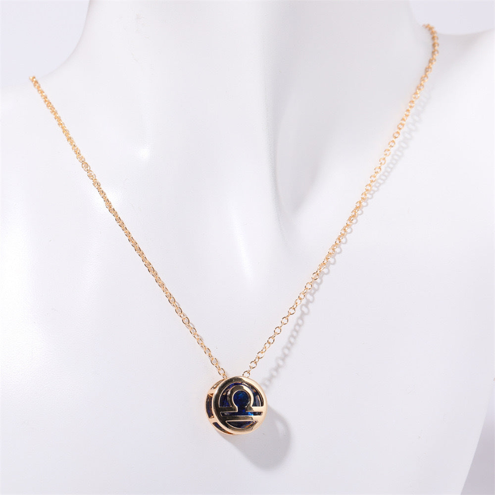 Collier zodiaque à double face en or