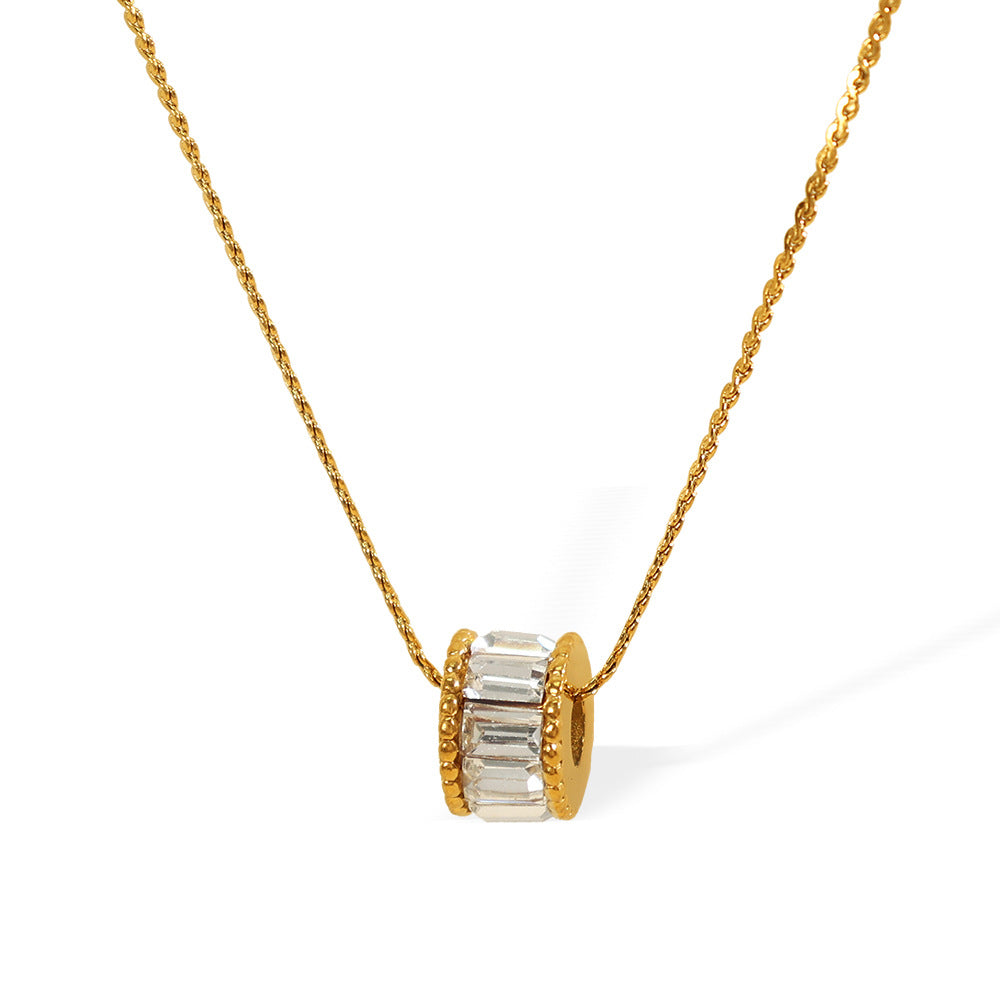 Collier à baril poli Élina en or