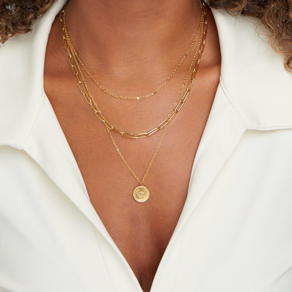 Collier à couches avec pièces « Janie » en or