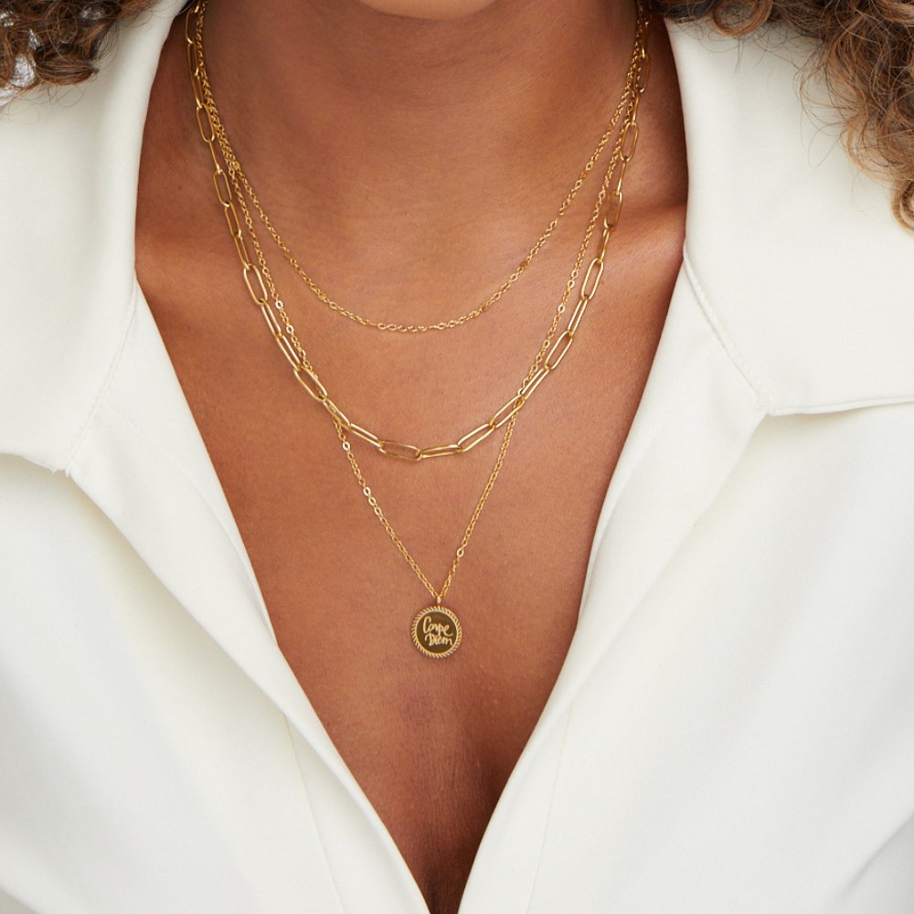Collier à couches avec pièces « Janie » en or