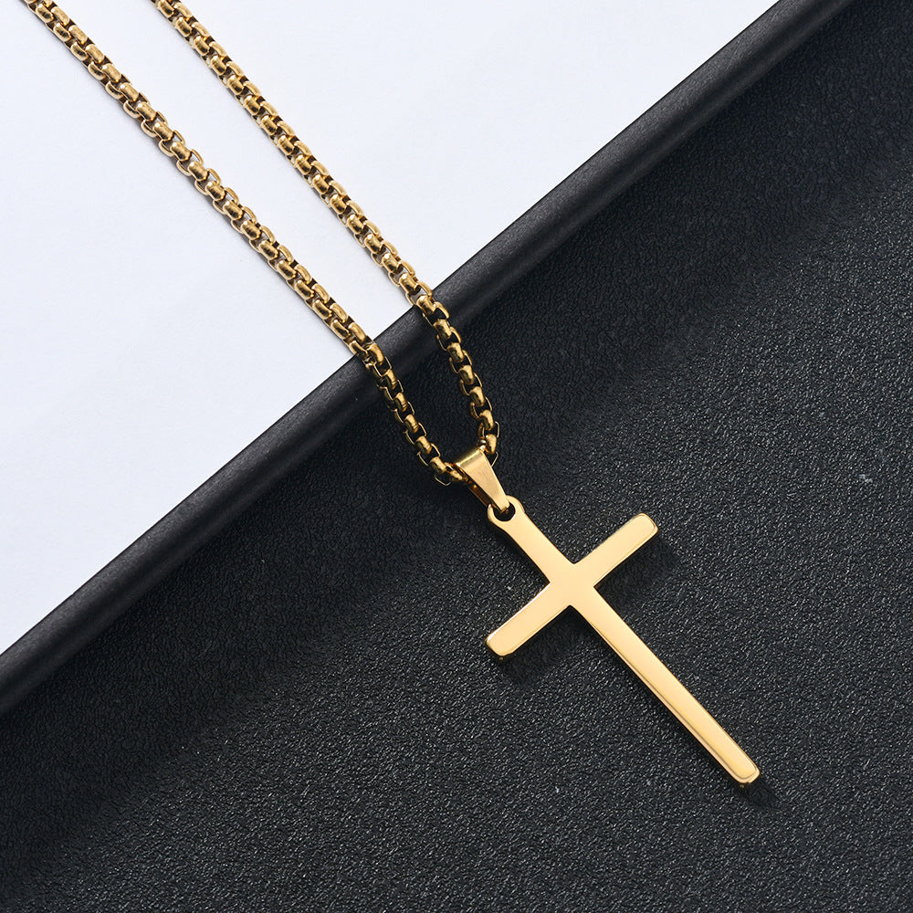 Collier avec croix « Foi Élevée » en or blanc