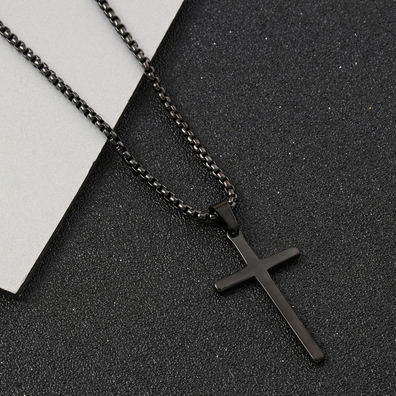 Collier avec croix « Foi Élevée » en or blanc