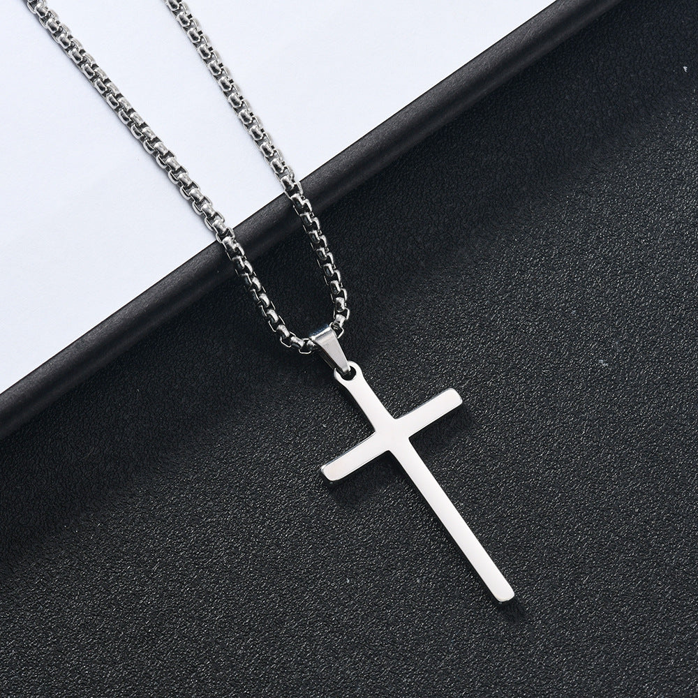 Collier avec croix « Foi Élevée » en or blanc