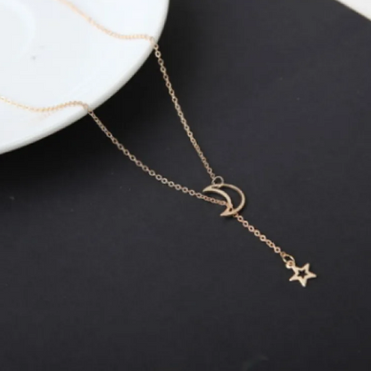 Collier court Lune Étoile