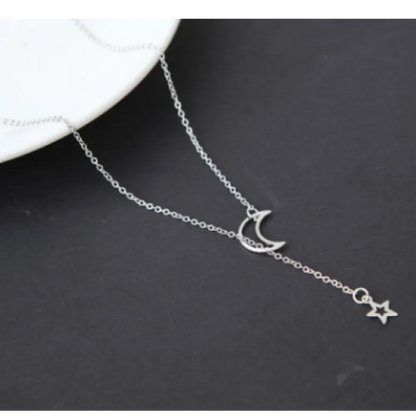 Collier court Lune Étoile