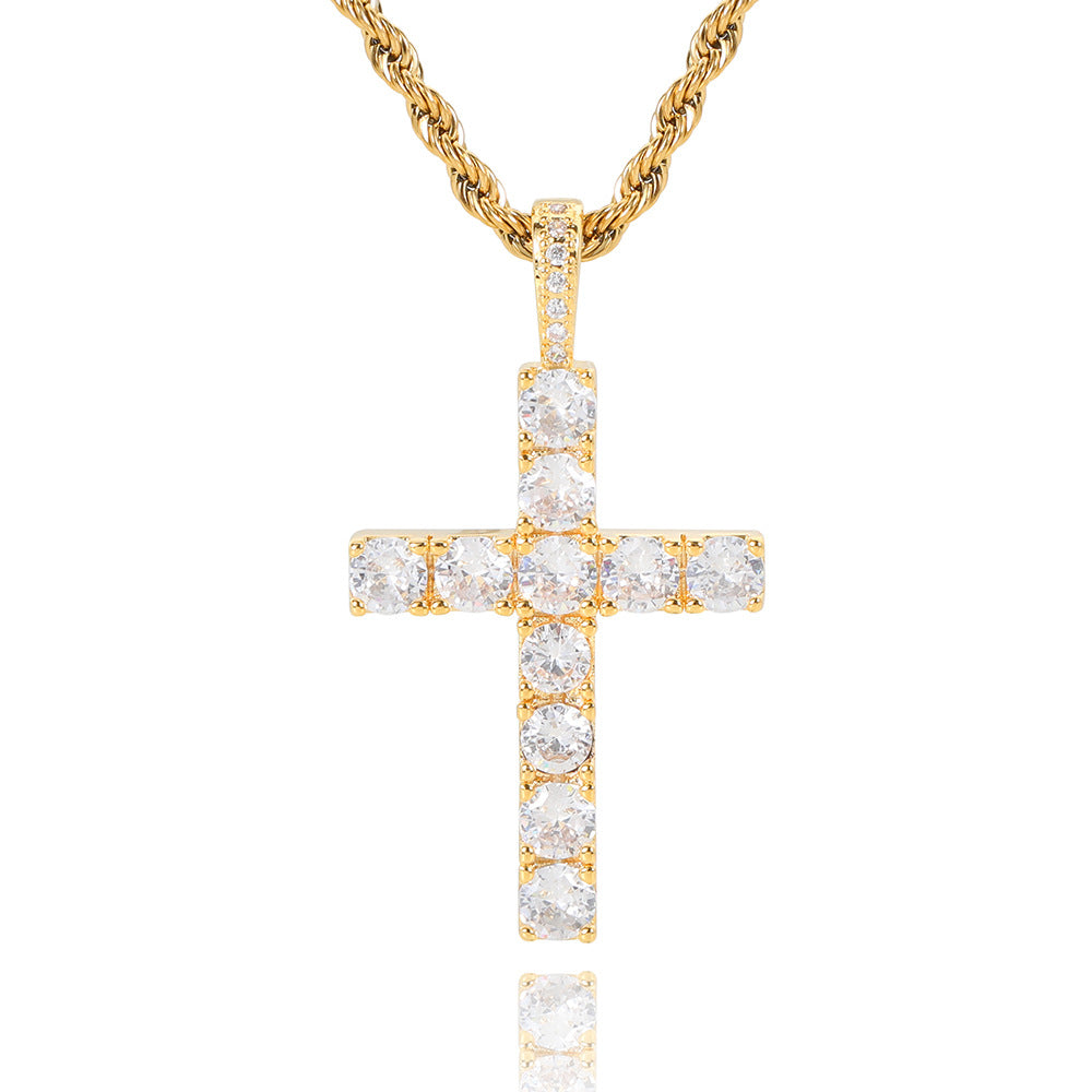 Collier croix en or blanc