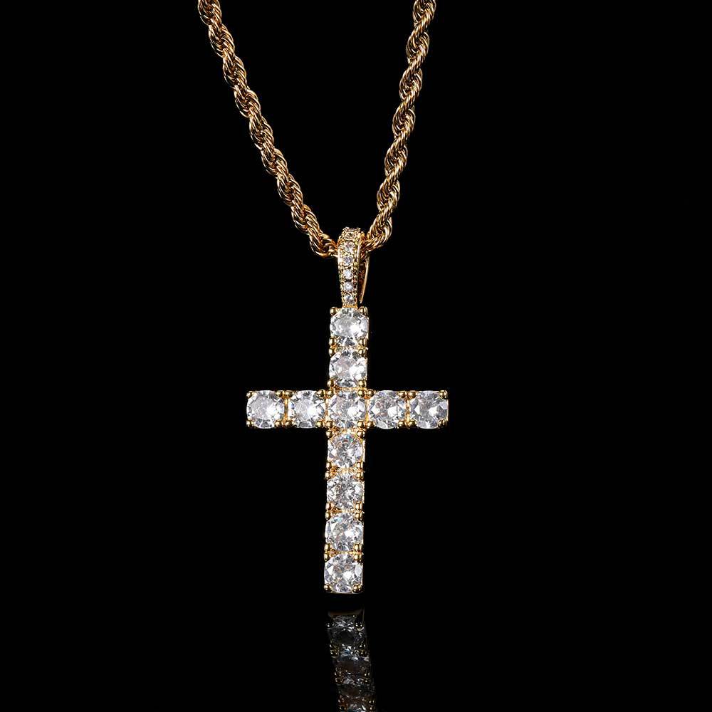 Collier croix en or blanc