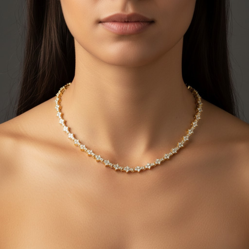 Collier de tennis classique en or