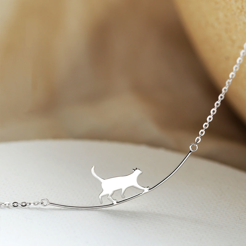 Collier de grimpe pour chat en or blanc