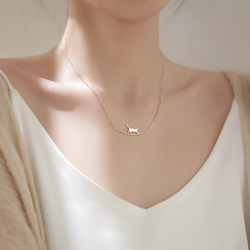 Collier de grimpe pour chat en or blanc
