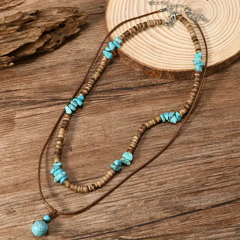 Collier de luxe pour hommes avec des perles en turquoise en œil de tigre en or