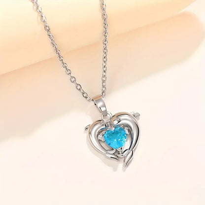 Collier des Jumeaux Cœur Océan | Or Blanc