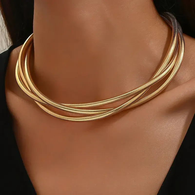 Collier à trois couches en or