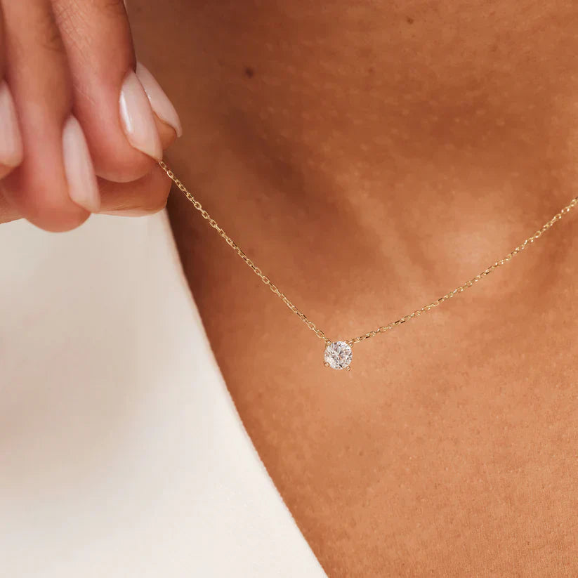 Collier en pierre moissanite Cléa en or