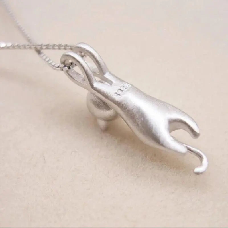 Collier 925 amusant en or blanc