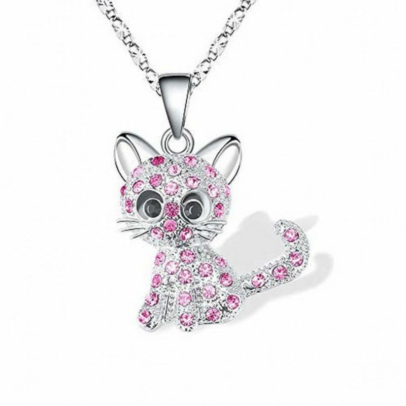 Collier avec des chatons et des brillants colorés en or blanc