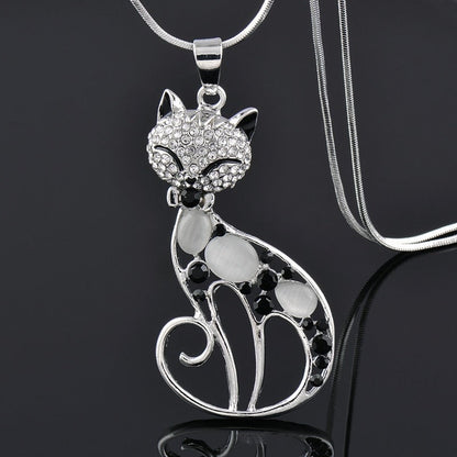 Collier en argent pour chat avec zirconium