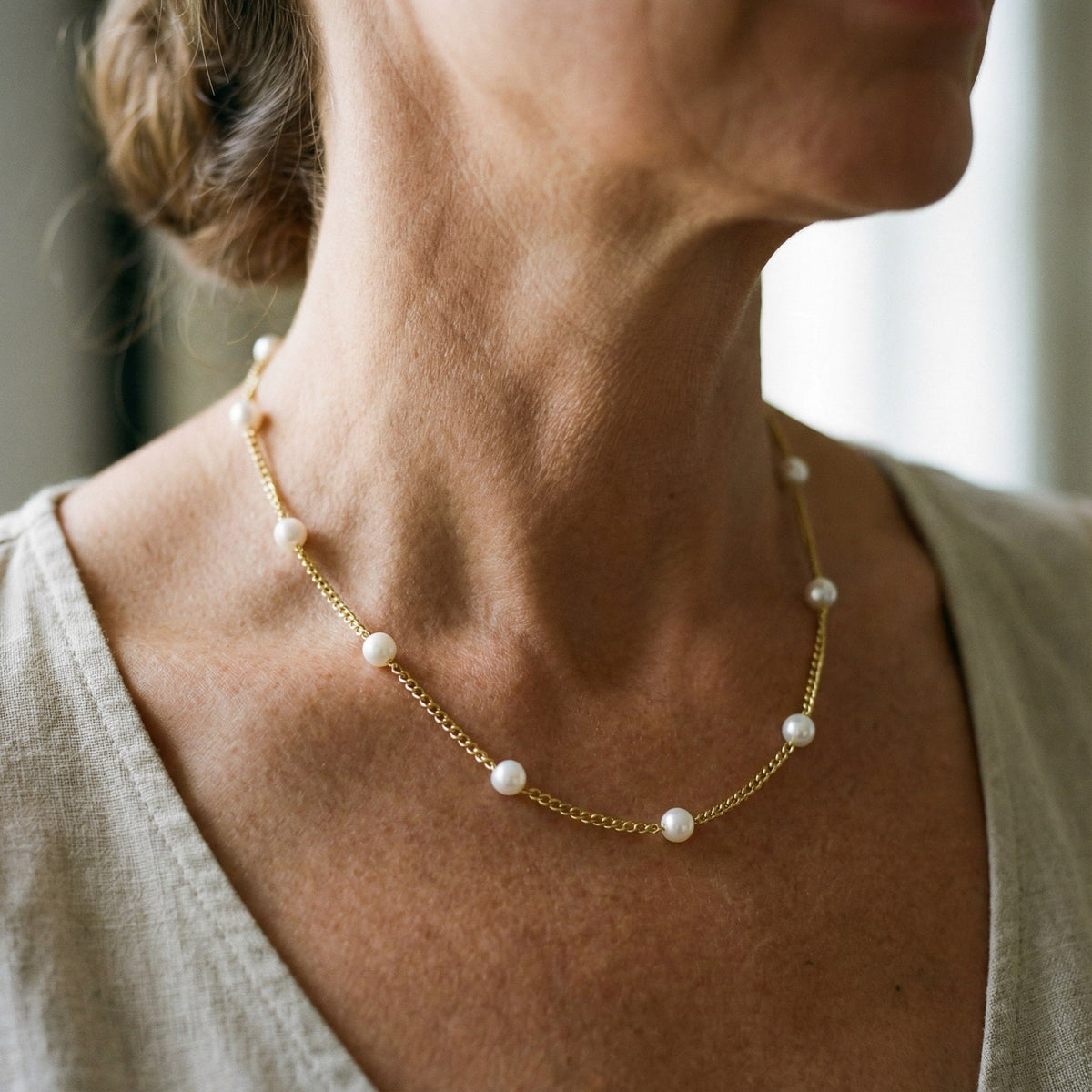 Collier avec perle naturelle en or