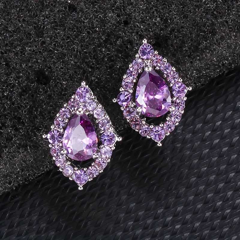 Collier et boucles d'oreilles en améthyste Nadine en or