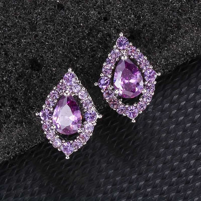 Collier et boucles d'oreilles en améthyste Nadine