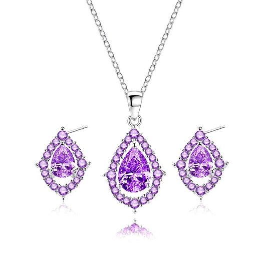 Collier et boucles d'oreilles en améthyste Nadine