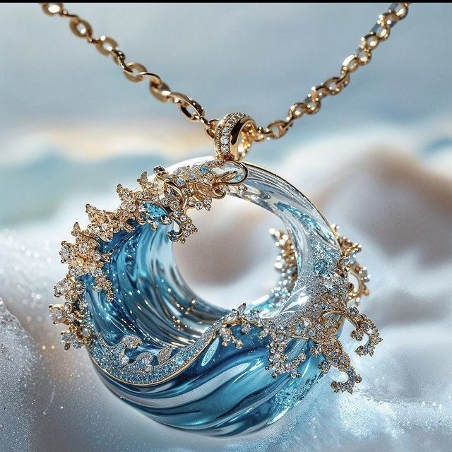 Collier exotique « Nid de l'océan » en or