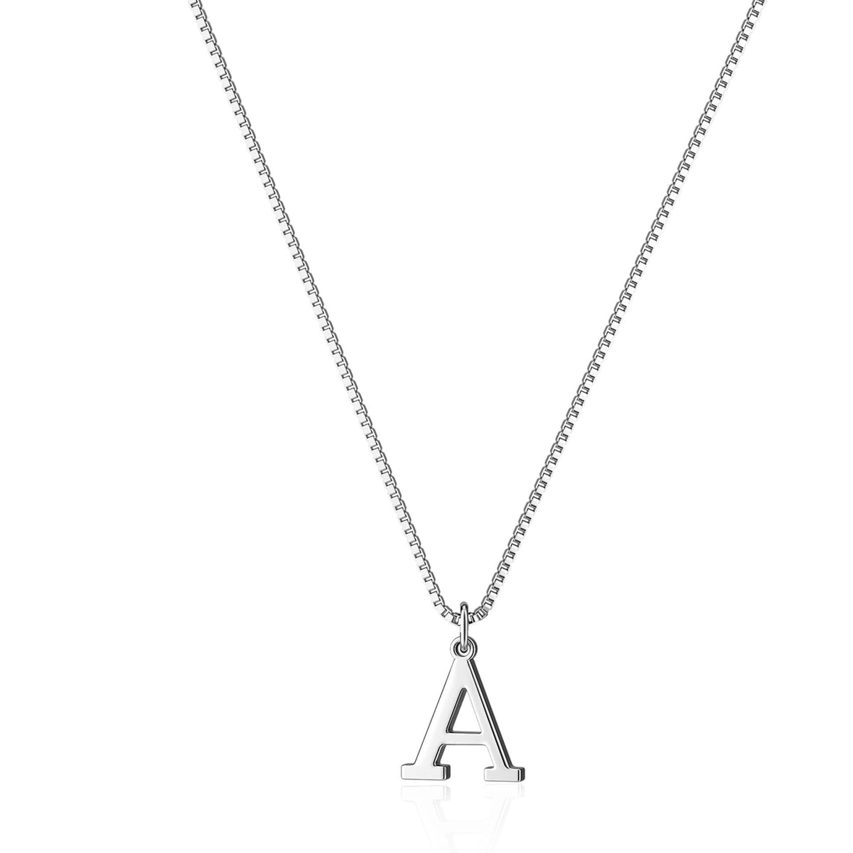 Collier initial en lettre d'amour en or blanc