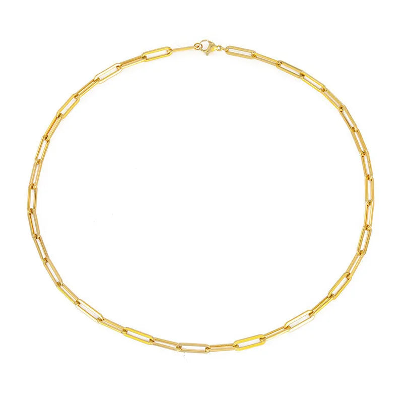 Collier pour femmes avec chaîne en acier en or