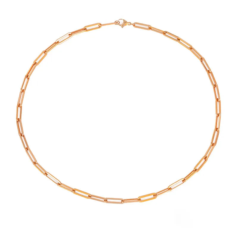 Collier pour femmes avec chaîne en acier en or