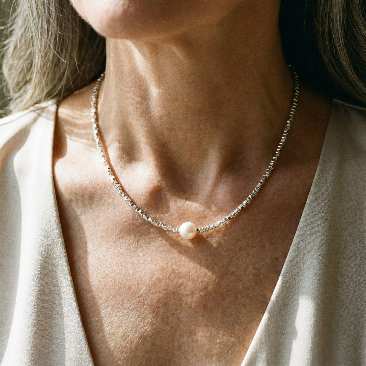 Collier rétro avec perles en or
