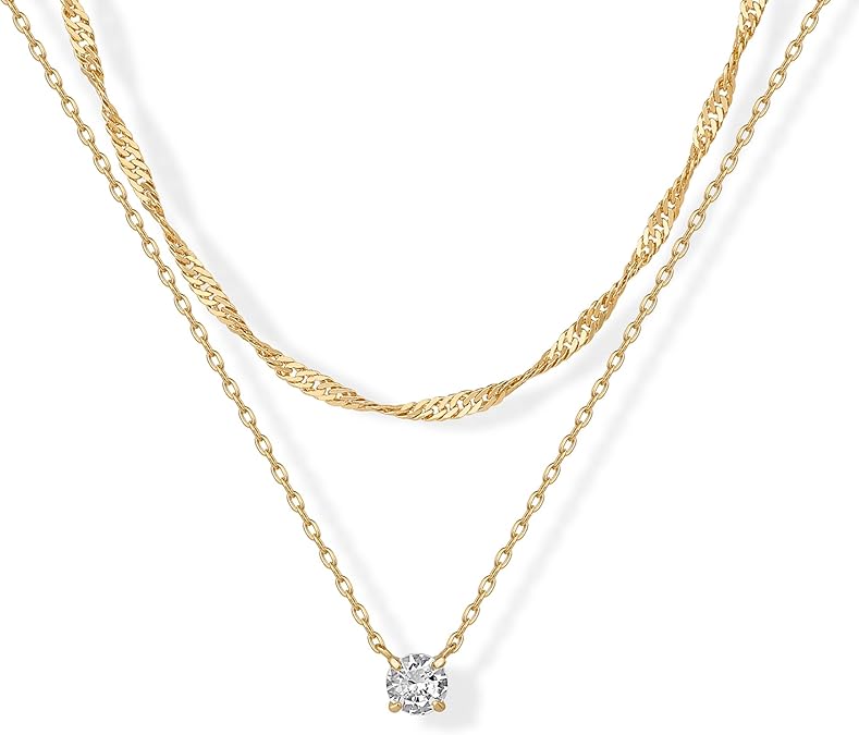 Collier superposé auréole en or