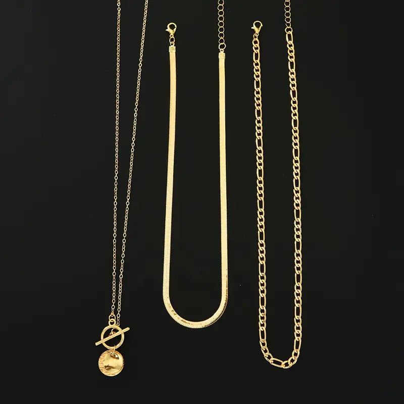 Collier superposé en pièce texturée Savira en or