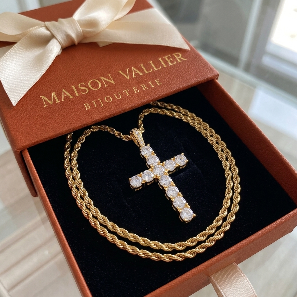 Collier croix en or
