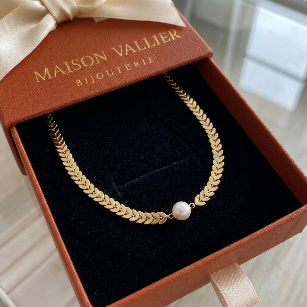 Collier grec avec perle en or