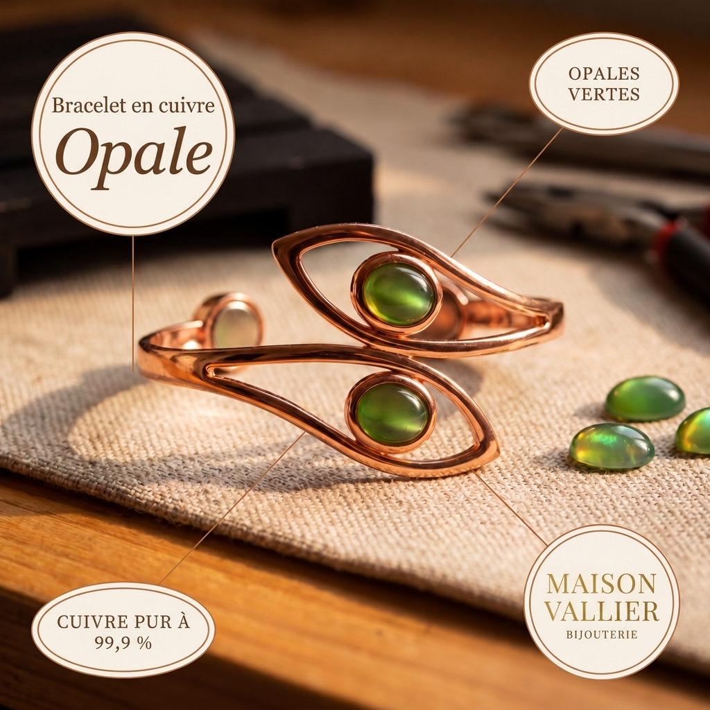 Bracelet en cuivre Opale