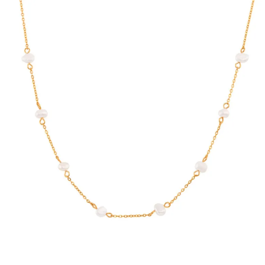 Ensemble complet de collier et bracelet avec des marguerites en acier inoxydable en or