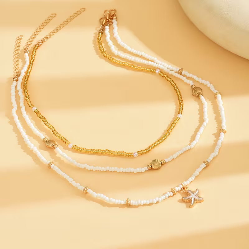 Ensemble de 3 colliers en tortue en or