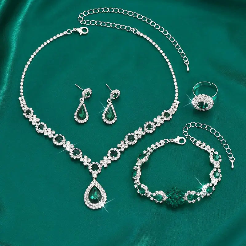 Ensemble de bijoux Adriana Lysandre en or blanc