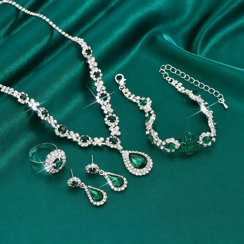 Ensemble de bijoux Adriana Lysandre en or blanc