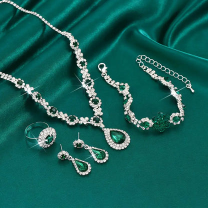 Ensemble de Bijoux Adriana Lysandre | Or Blanc