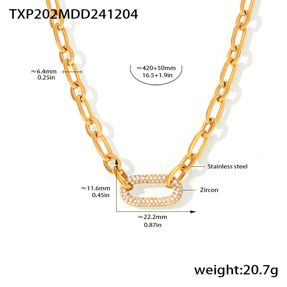 Ensemble de bijoux en chaîne épaisse pavée en or