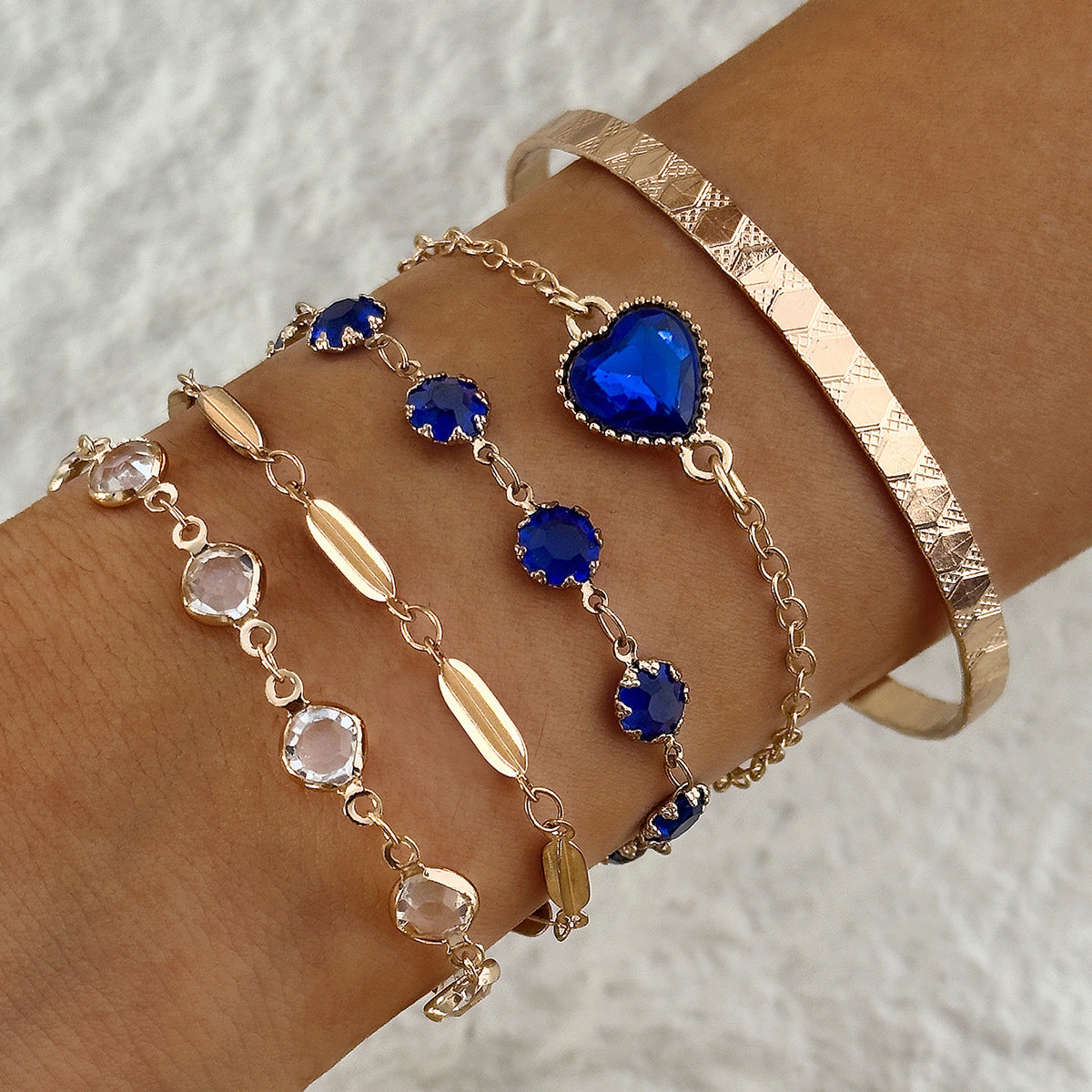Ensemble de bracelets Aveline bleu Nordique en or